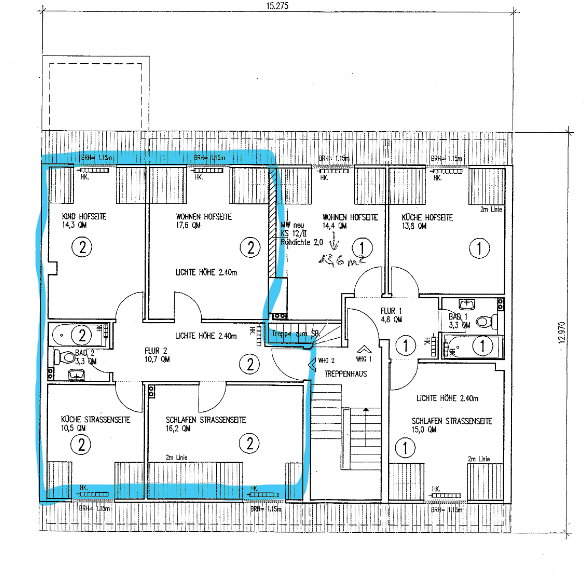 Etagenwohnung Duisburg Ruhrort - 3 Zimmer, 73 m&sup2;, 441&euro; | Angebot:27469690